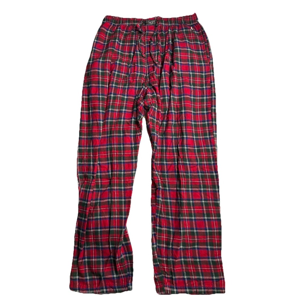 POLO RALPH LAUREN Cotton Flannel PAJAMA PANTS ‎ Plaid  Men's Large EUC